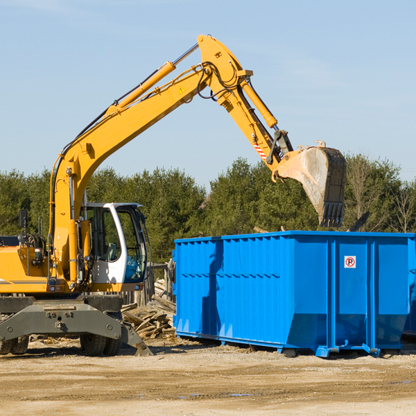 what size residential dumpster rentals are available in Jordan Hill LA